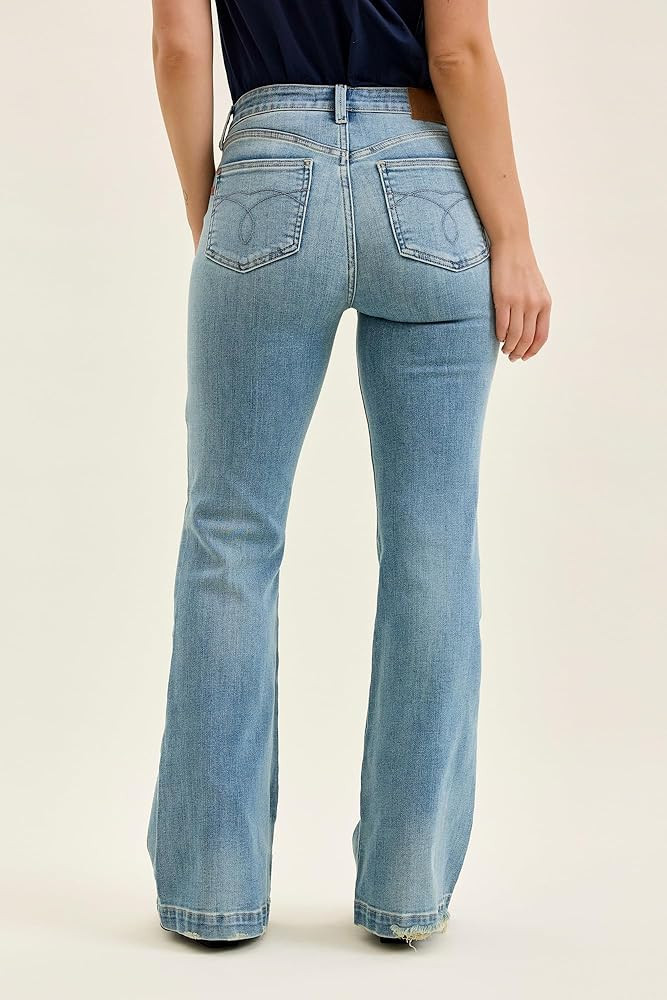 Judy Blue Womens Jeans - Mid Rise Flare (Multiple Inseam Options) | Amazon (US)