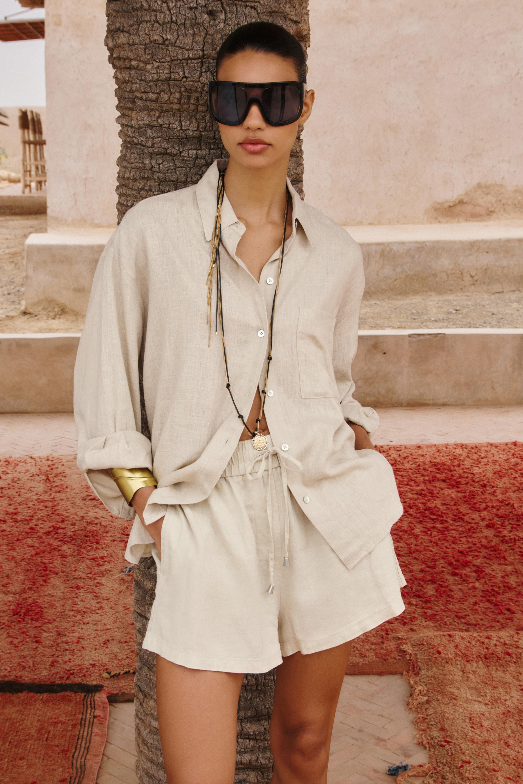 LINEN BOXER SHORTS | Zara US