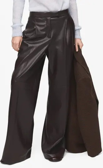 Riga Faux Leather Wide Leg Pants | Nordstrom