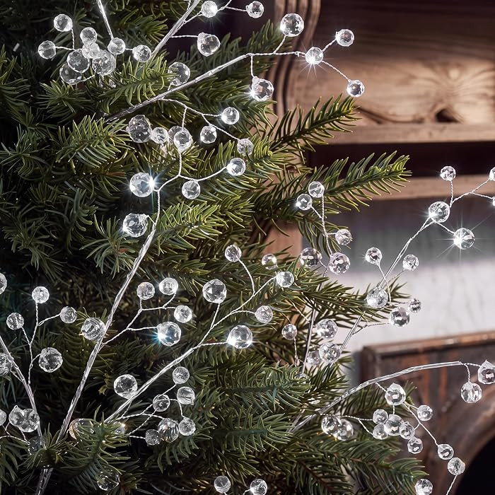Yinkin 6 Pcs 12.6" Crystal Picks for Christmas Tree Gem Decorations | Amazon (US)