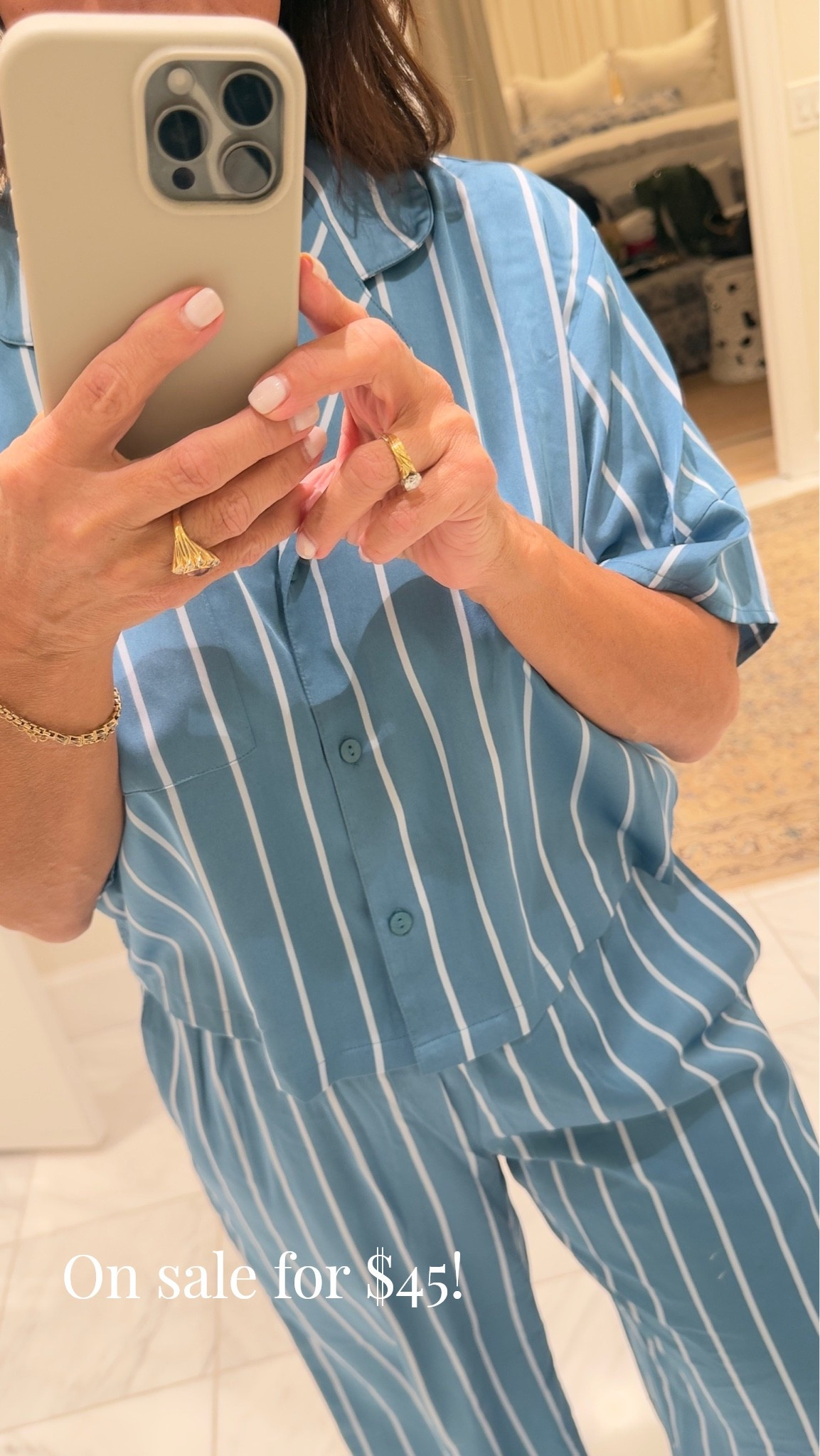 These pajamas remind me of the Lunya set that’s a splurge. They’re so cute and only $45 on sale! Threw them on as soon as I could!

#LTKSaleAlert #LTKdayinmylife #LTKmorningroutine