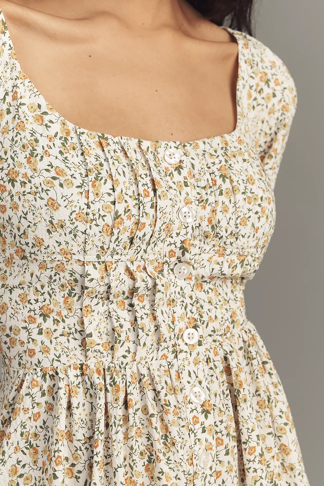 By Anthropologie Long-Sleeve Corset A-Line Mini Dress | Anthropologie (US)