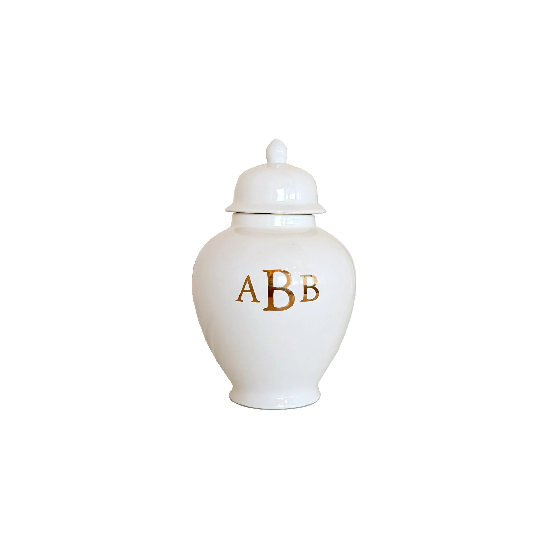 Classic Monogram Ginger Jars in White | Lo Home by Lauren Haskell Designs