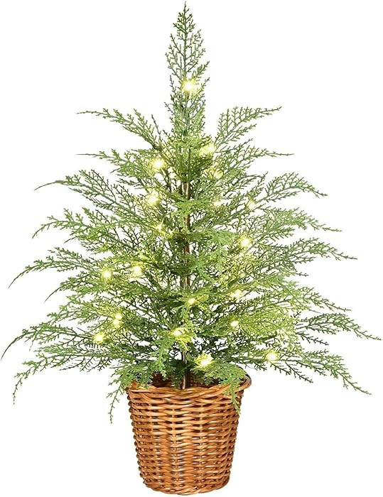 My Texas House Christmas Tree, Green Cypress Artificial Christmas Tree, Warm White LED Lights Twi... | Amazon (US)