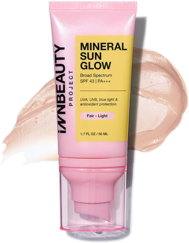 INNBEAUTY Project Mineral Sun Glow Broad Spectrum Sunscreen SPF 43 PA+++ with Peptides & Vitamin ... | Amazon (US)