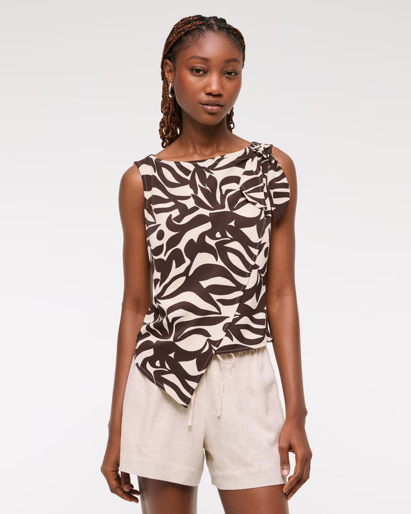 Women's Knotted Scarf Top | Women's Matching Sets | Abercrombie.com | Abercrombie & Fitch (US)