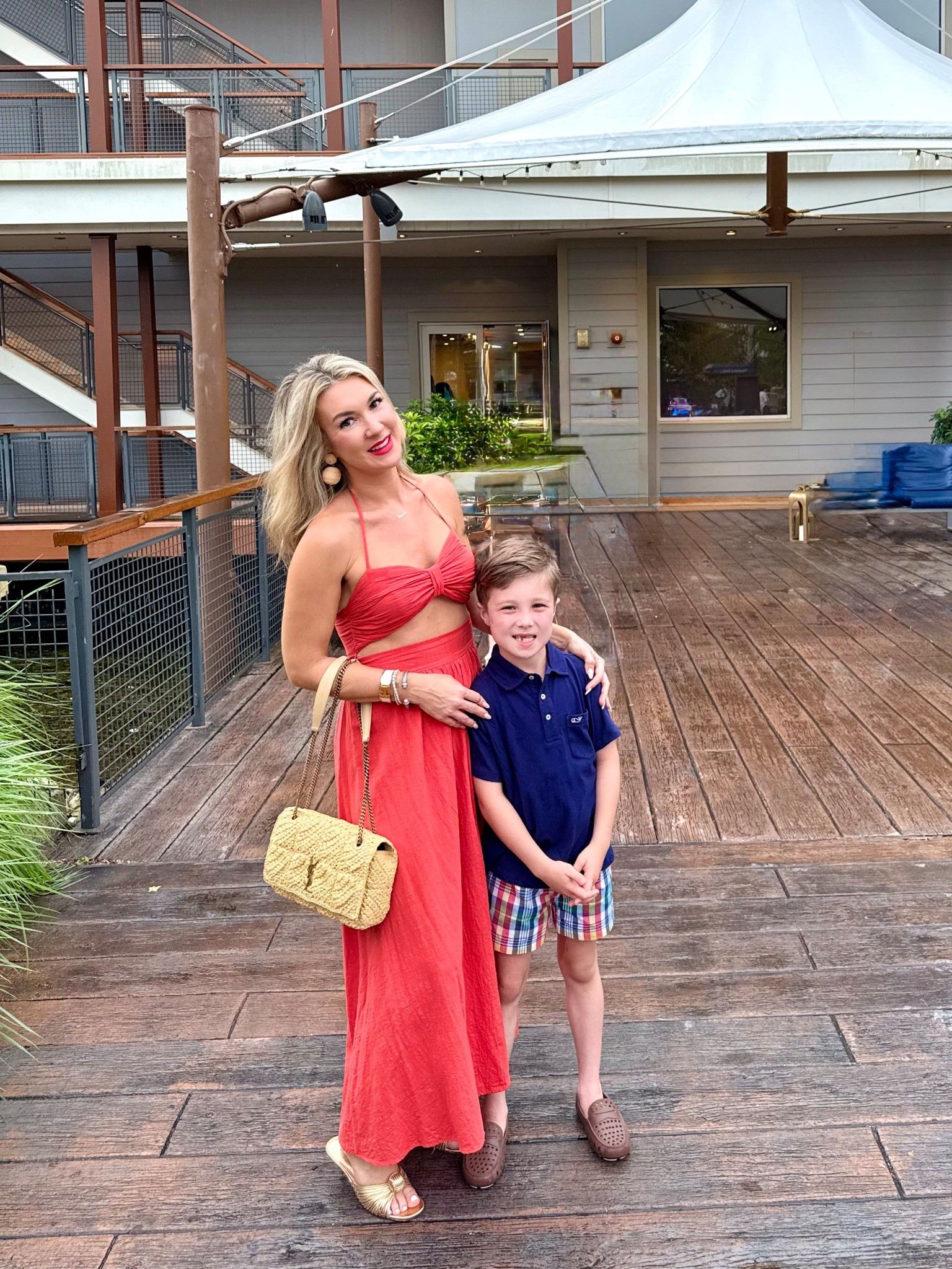 Orlando vacation maxi dress. Wearing size small. Runs big. I’m 5’4” & 125lbs   Reynolds is wearing size 7 in navy polo & size 6 in shorts. 

#vacationoutfit #vacationfit #maxidress #familyoutfit #boysstyle #outfitsforboys

#LTKOver40 #LTKFindsUnder100 #LTKFamily