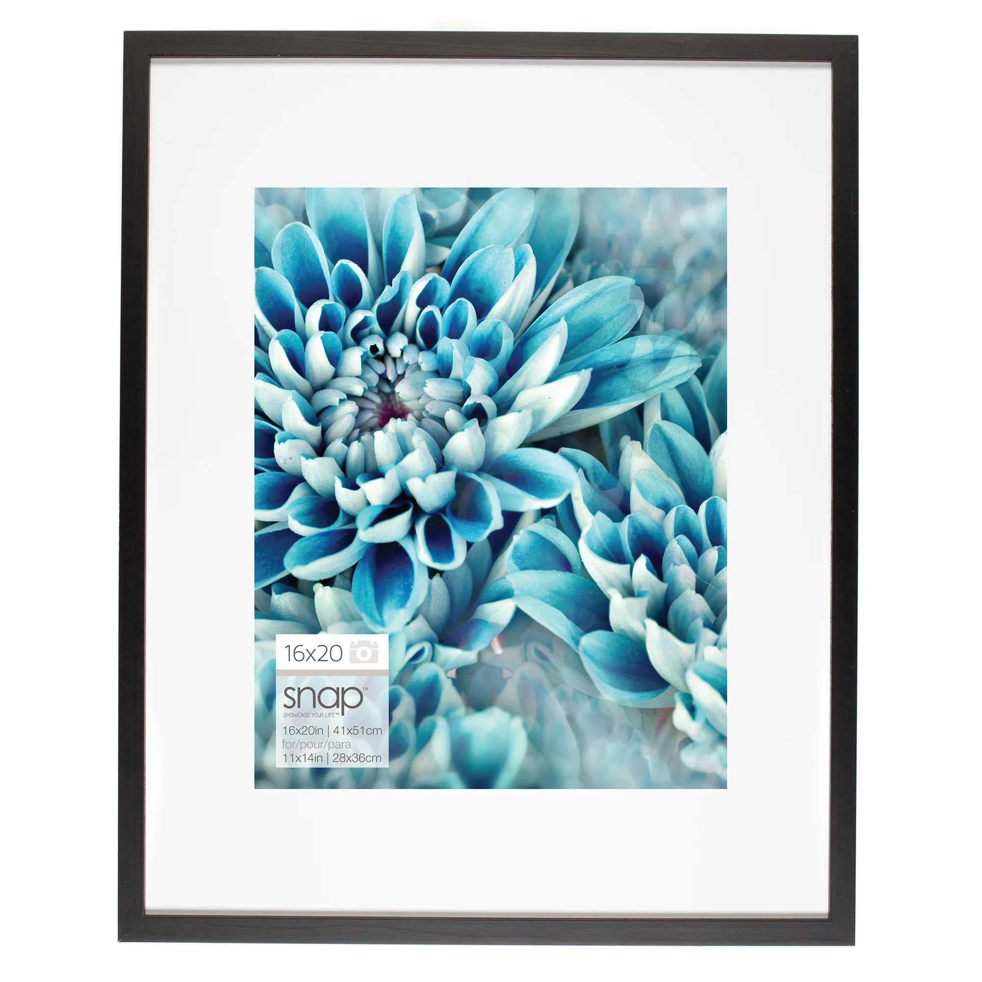 Snap 16x20 Black Picture Frame with White Mat for 11x14 Photo | Walmart (US)