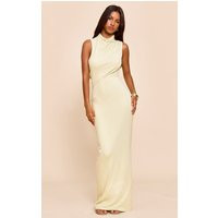 Petite Lime Green High Neck Maxi Dress | PrettyLittleThing US