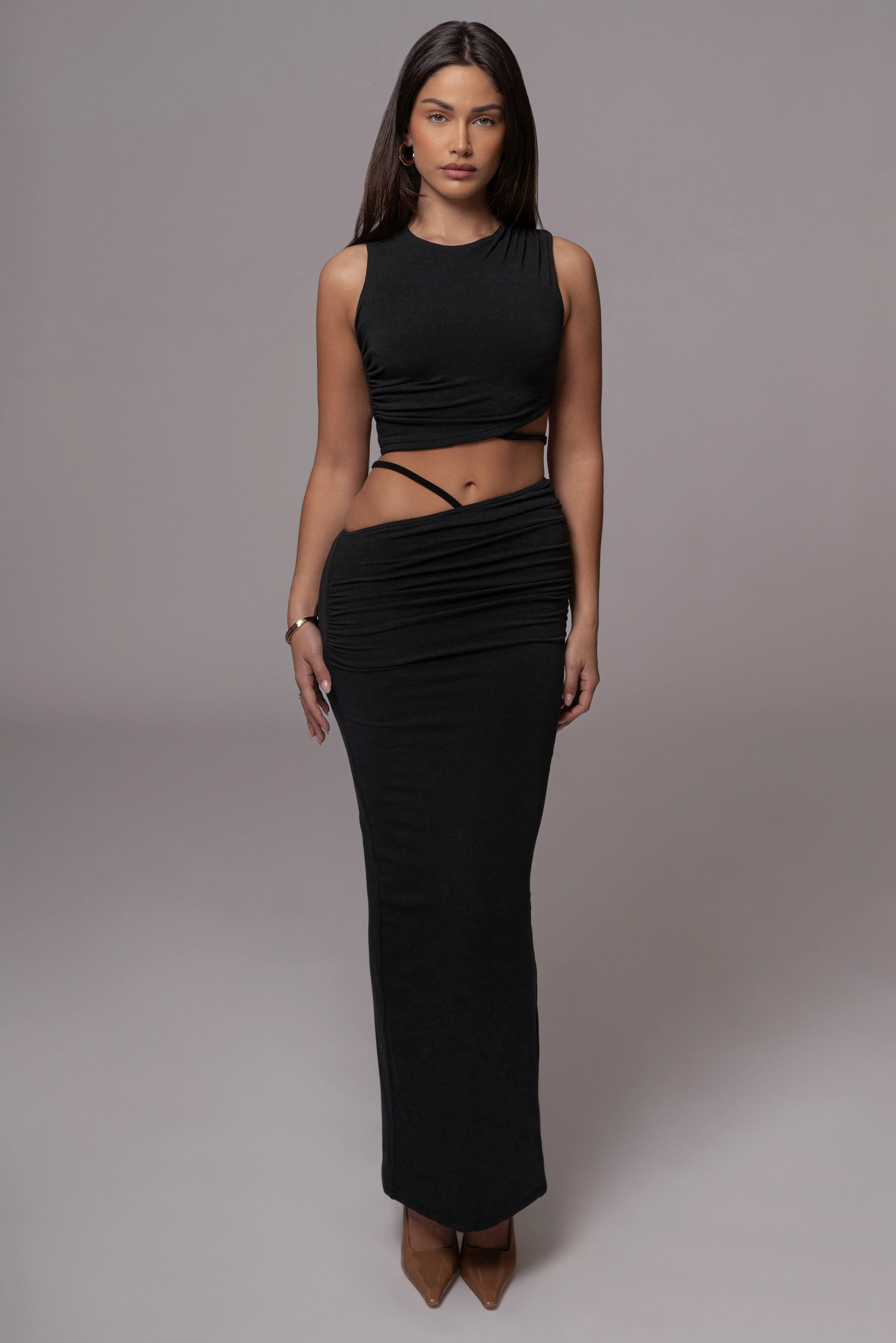 Black Saphhira Skirt Set | JLUXLABEL