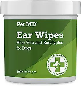 Pet MD - Dog Ear Cleaner Wipes - Otic Cleanser for Dogs to Stop Ear Itching, and Infections with ... | Amazon (US)