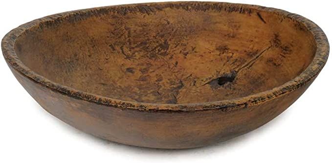 Colonial Tin Works Primitive Large Farmhouse Bowl with Hole, Brown | Amazon (US)