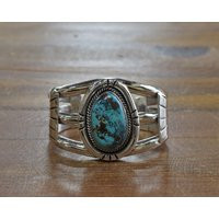 Terrific Southwest Sterling Silver & Turquoise Cuff Bracelet | Etsy (US)
