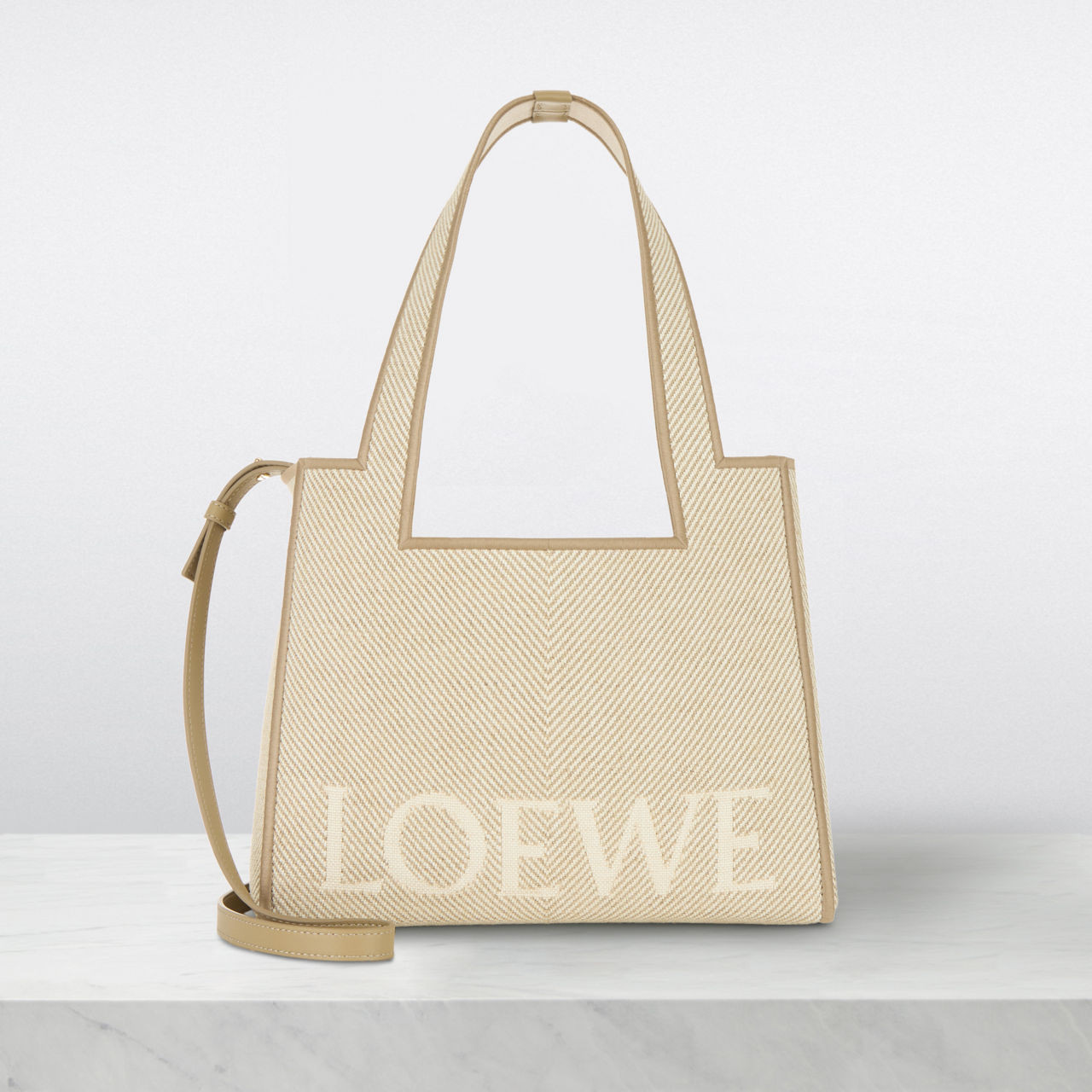 Logo Font Medium Raffia Tote Bag | Brown Thomas (IE)