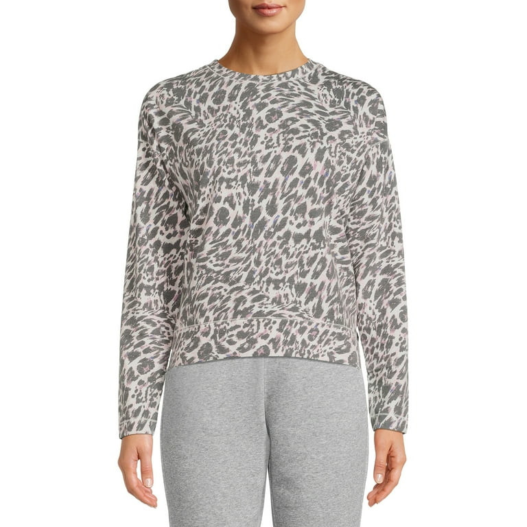 Avia Women's Long Sleeve Drop Shoulder Soft French Terry Cloth Tee | Walmart (US)