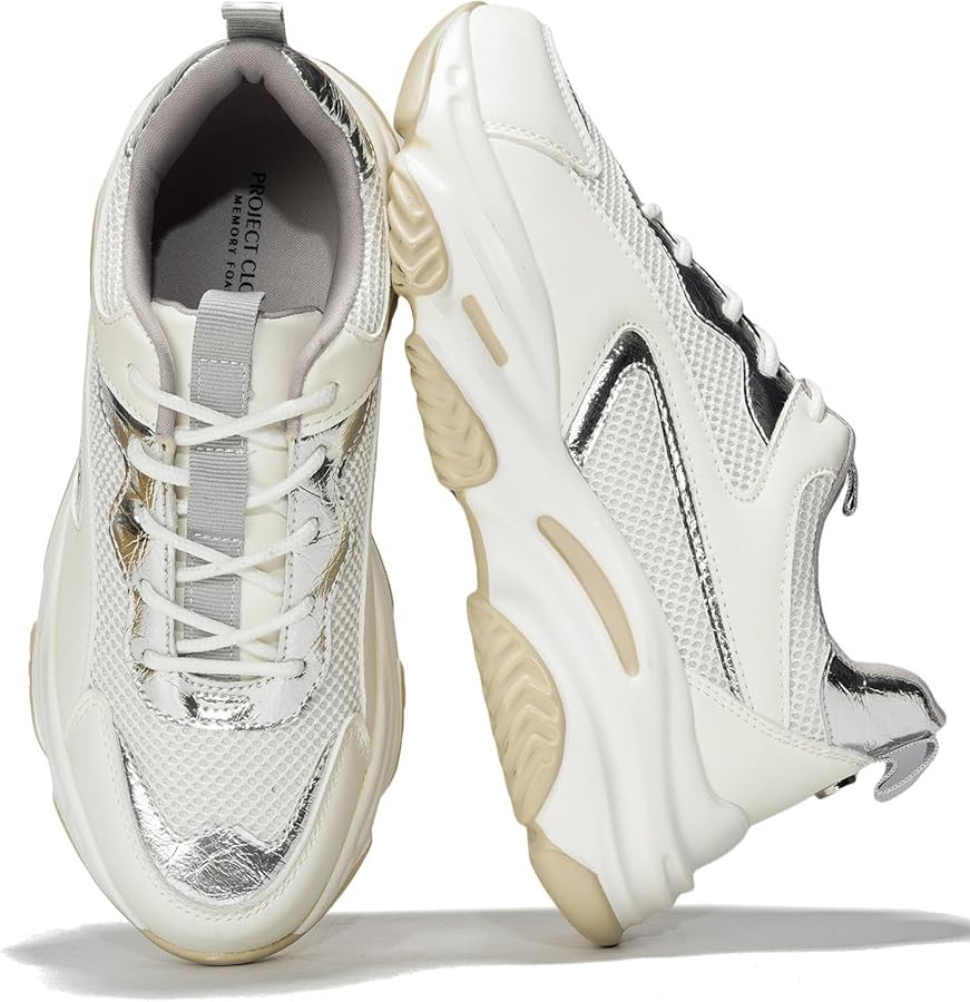 Project Cloud Chunky Platform Sneakers for Women - Comfortable Memory Foam Insole Shoes for Women... | Amazon (US)