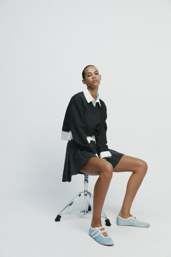 CONTRASTING POPLIN SWEATSHIRT | Zara US