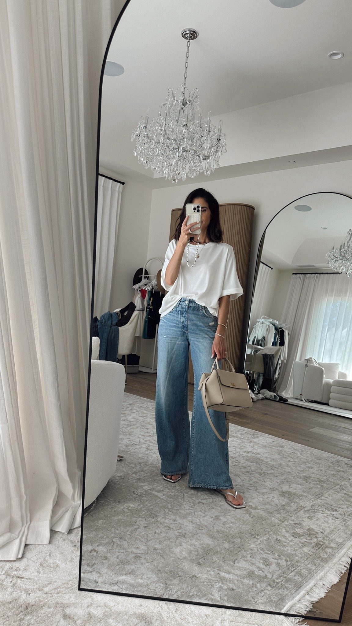 One of my favorite tee and denim sweatpant jeans! I’m just shy of 5-7” wearing the size small tee and size 24 jeans. I recommend sizing down one #stylinbyaylin #aylin

#LTKSeasonal #LTKgrwm #LTKootd