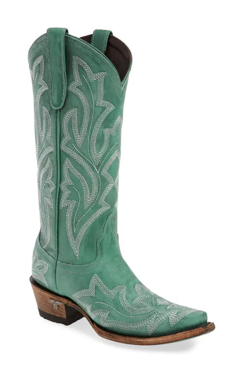 Lane Boots Saratoga Western Boot in Turquoise Leather at Nordstrom, Size 7 | Nordstrom