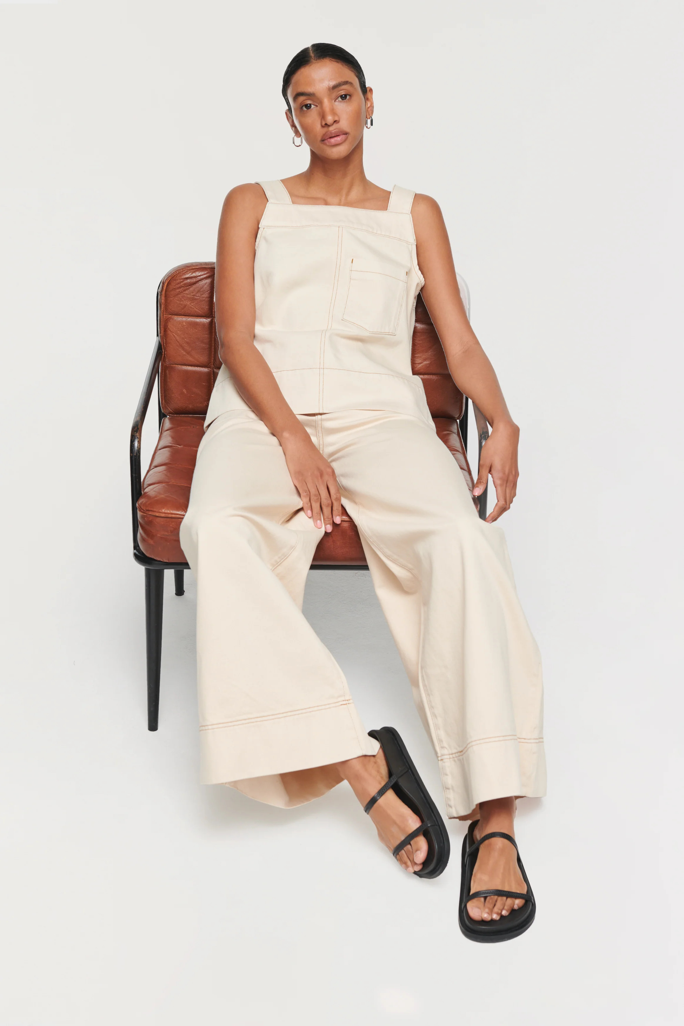 Marsh | Wide Leg Denim Jeans in Ecru | ALIGNE | ALIGNE USA