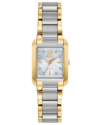 Citizen Eco-Drive Women's Bianca Diamond-Accent Two-Tone Stainless Steel Bracelet Watch 22mm - Ma... | Macy's