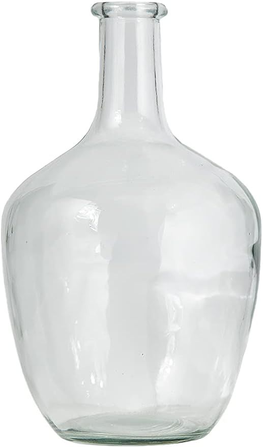 Serene Spaces Living 10" Clear Glass Bottle Vase, Farmhouse Style Curvy Flower Vase for Home Deco... | Amazon (US)