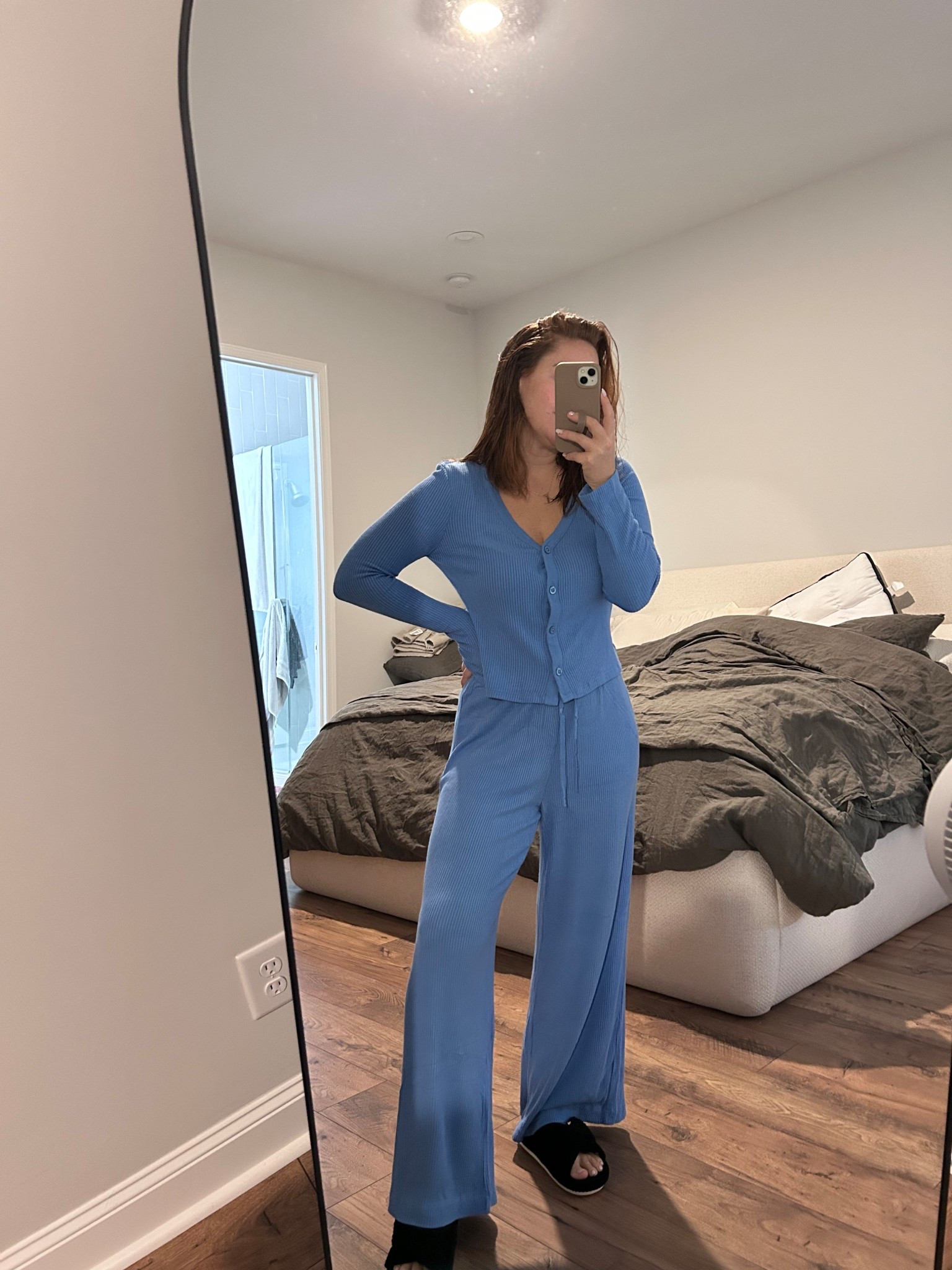 Cozy ribbed lounge set🦋💙