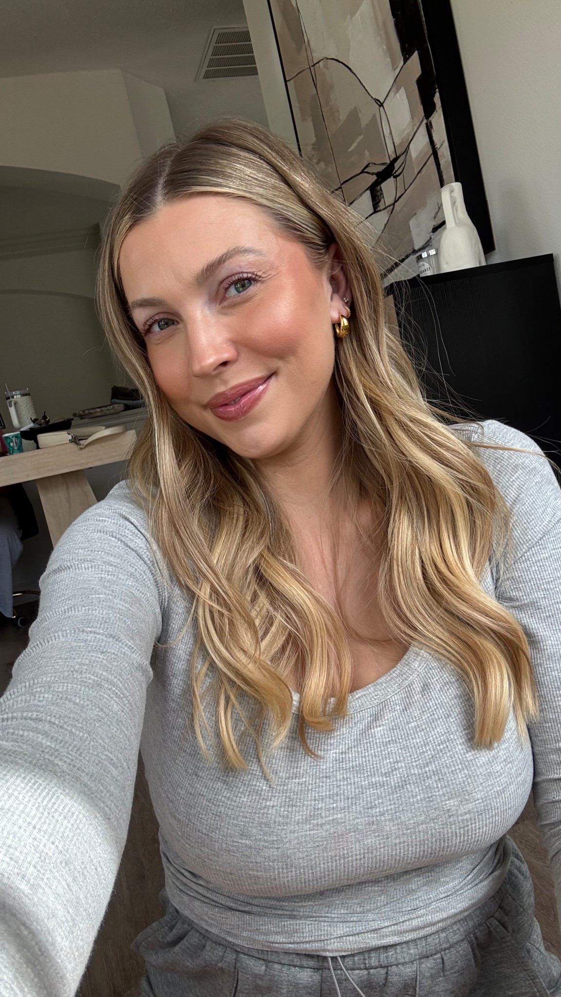 My everyday makeup routine | 
Shades: sunscreen in sunrise, concealer in shade 4.5, cc cream in fair light, dibs shade 3, powder in fair, highlight in champagne gold, blush in make me blush, brown mascara, liner in warm taupe, gloss in nude lavalliere or toffee rose. 

#LTKBeauty