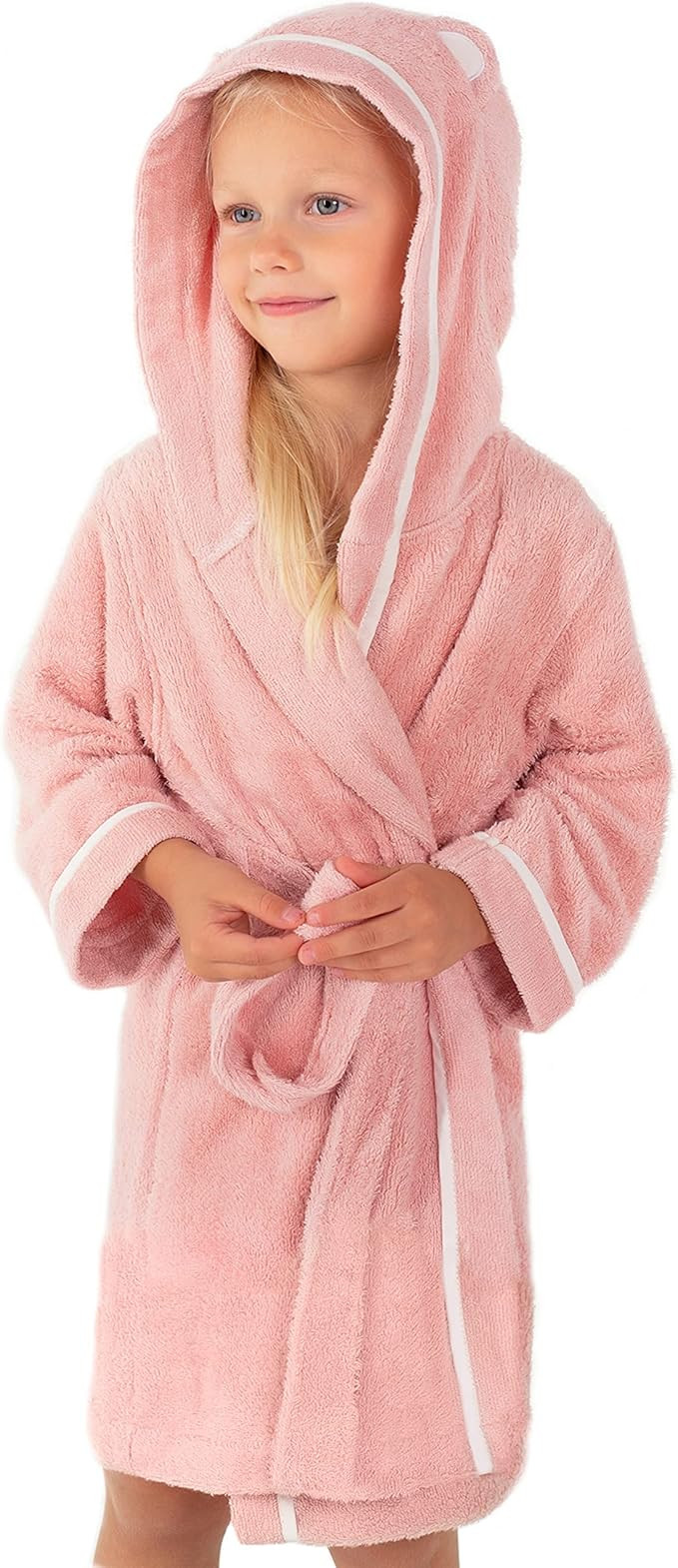 Premium Soft Bath Robe for Toddlers Babies Kids - Rayon made from Bamboo Toddler Robe with Hood -... | Amazon (US)