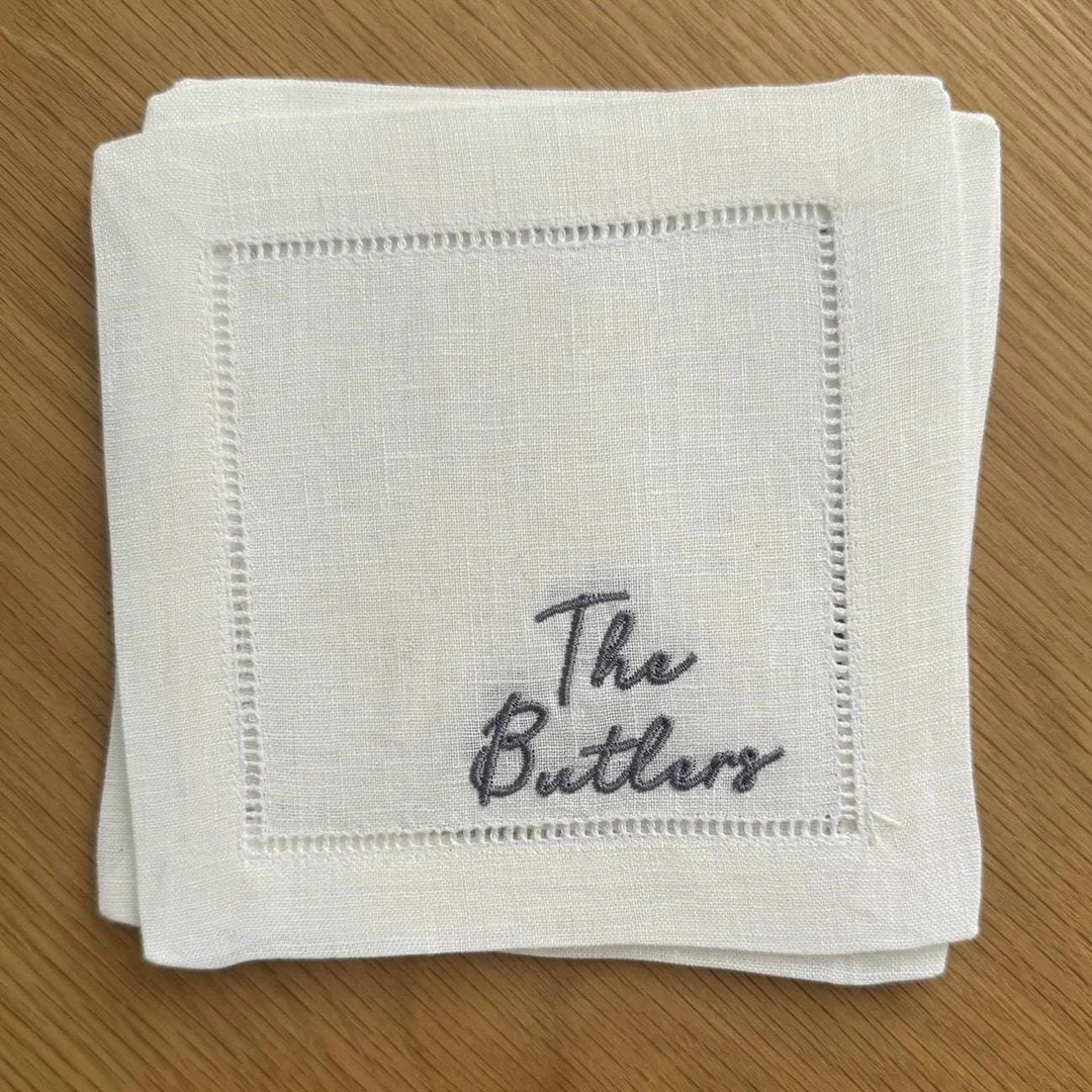 Custom Last Name Napkins, Personalized Shower/wedding Gift, Embroidered White Cocktail Napkins, G... | Etsy (US)