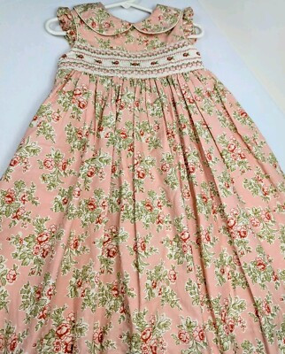 VTG Laura Ashley’s Girls 2T Shabby Chic Smocked Peter Pan Floral Dress   | eBay | eBay US