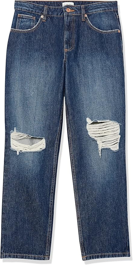 The Drop Women's Luca High Rise Distressed Loose Straight-Fit | Amazon (US)