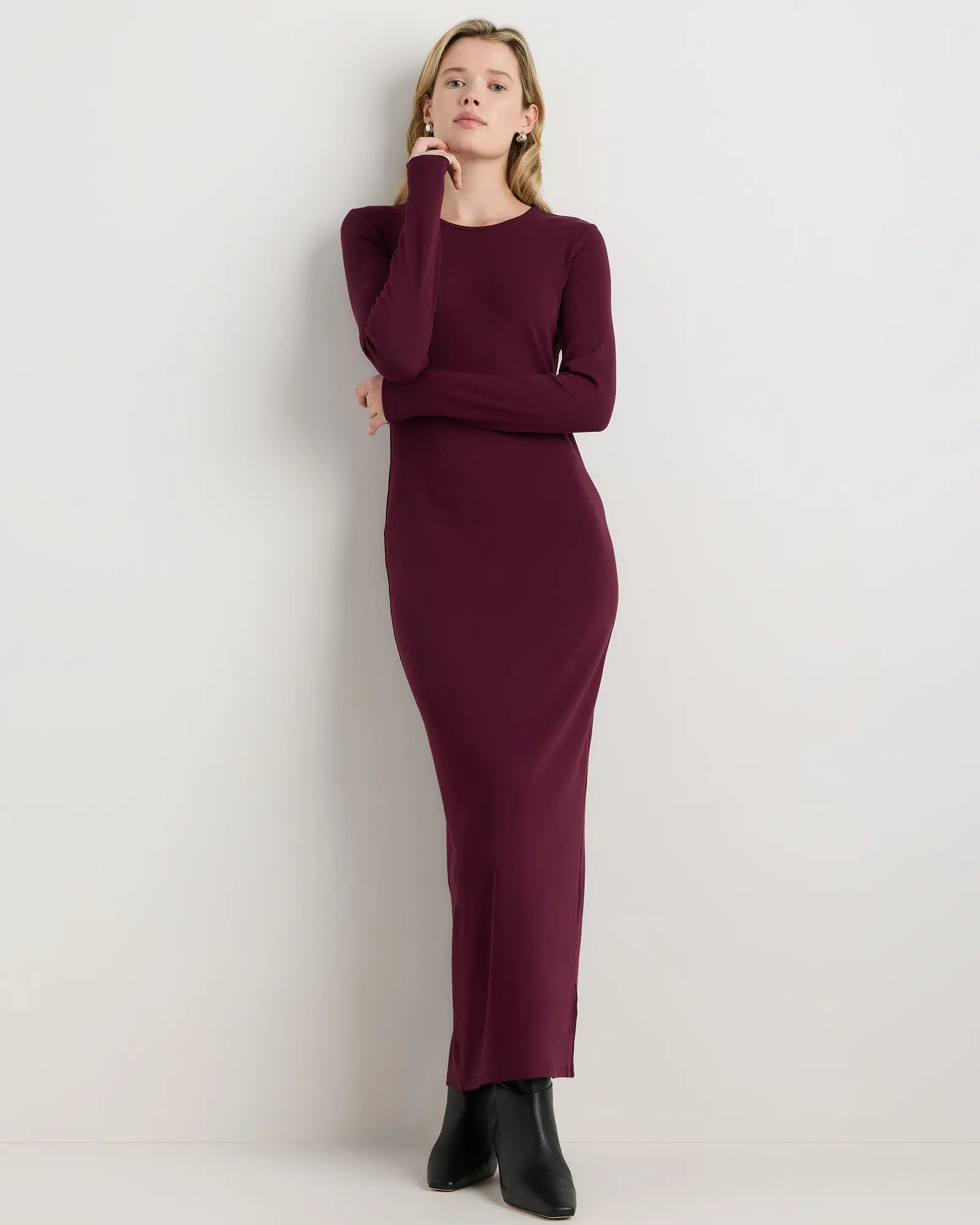 Long Sleeve Knit Maxi Dress | Quince