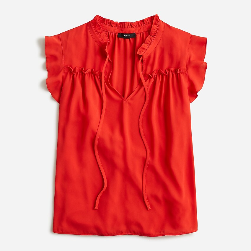 Ruffle tie-neck top | J. Crew US