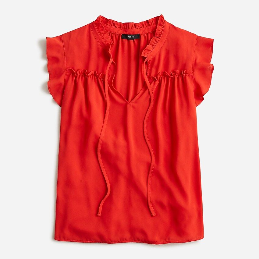 Ruffle tie-neck top | J.Crew US