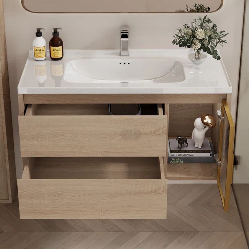 Latrey 35.8'' Single Bathroom Vanity with Cultured Marble Top | Wayfair North America