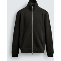 Zara - Ribbed Zip Jacket - Men - Dark Brown - Men | Zara US