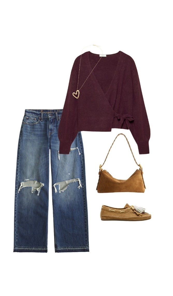 Cozy casual outfit centered around this gorgeous plum sweater! 

#LTKSeasonal #LTKFindsUnder100 #LTKootd