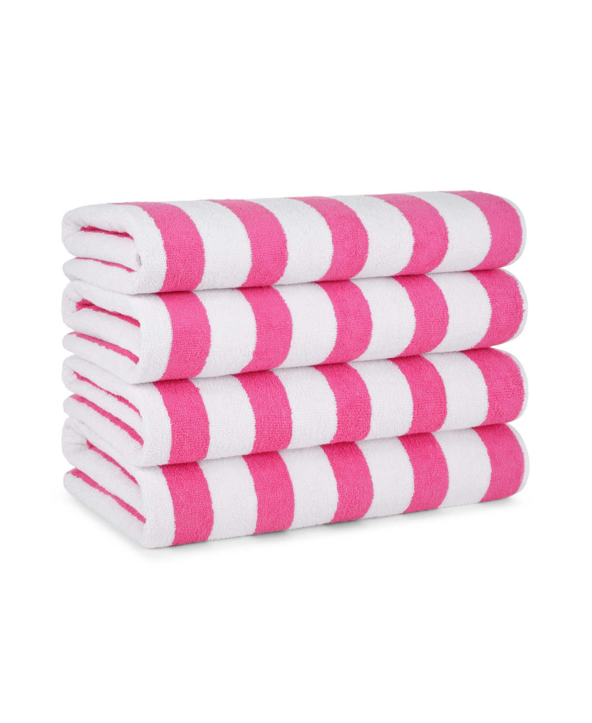 Cali Cabana Striped Beach Towels (4 Pack), 30x60 in., Color Options 100% Soft Cotton - Pink | Macy's