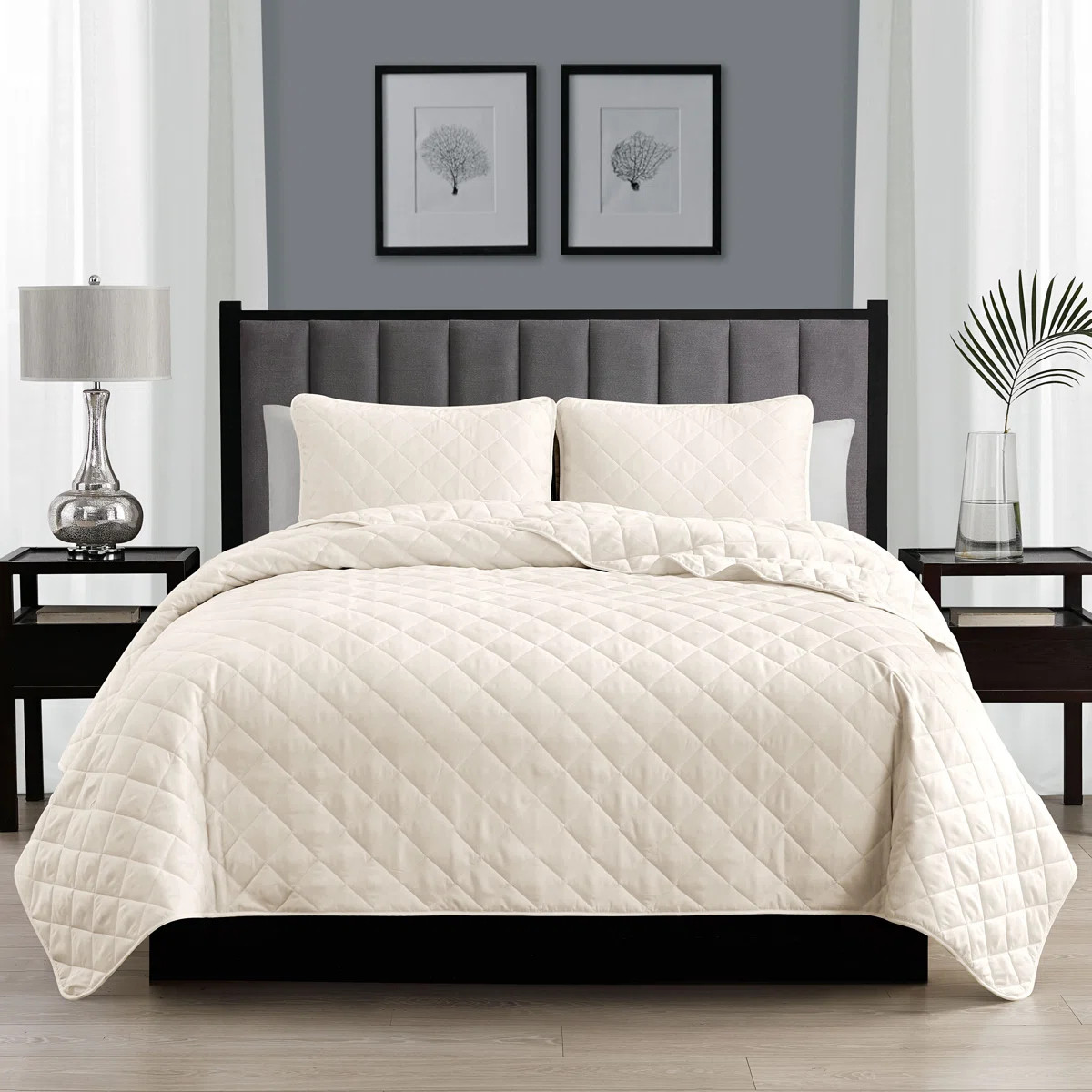 Wayfair Basics® Microfiber Reversible Diamond Quilt Set | Wayfair North America