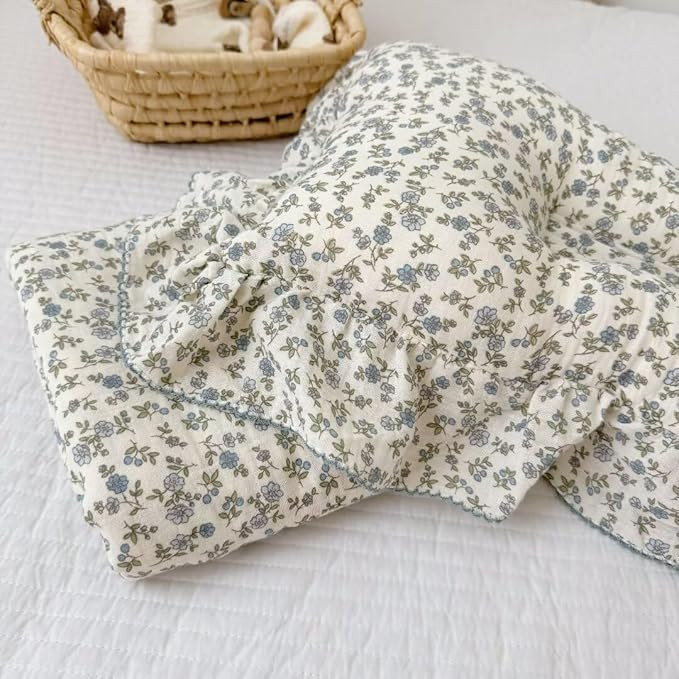 BuLuTu 100% Cotton Muslin Toddler Blanket for Girls Boys Soft Baby Blanket with Shabby Chic Blue ... | Amazon (US)