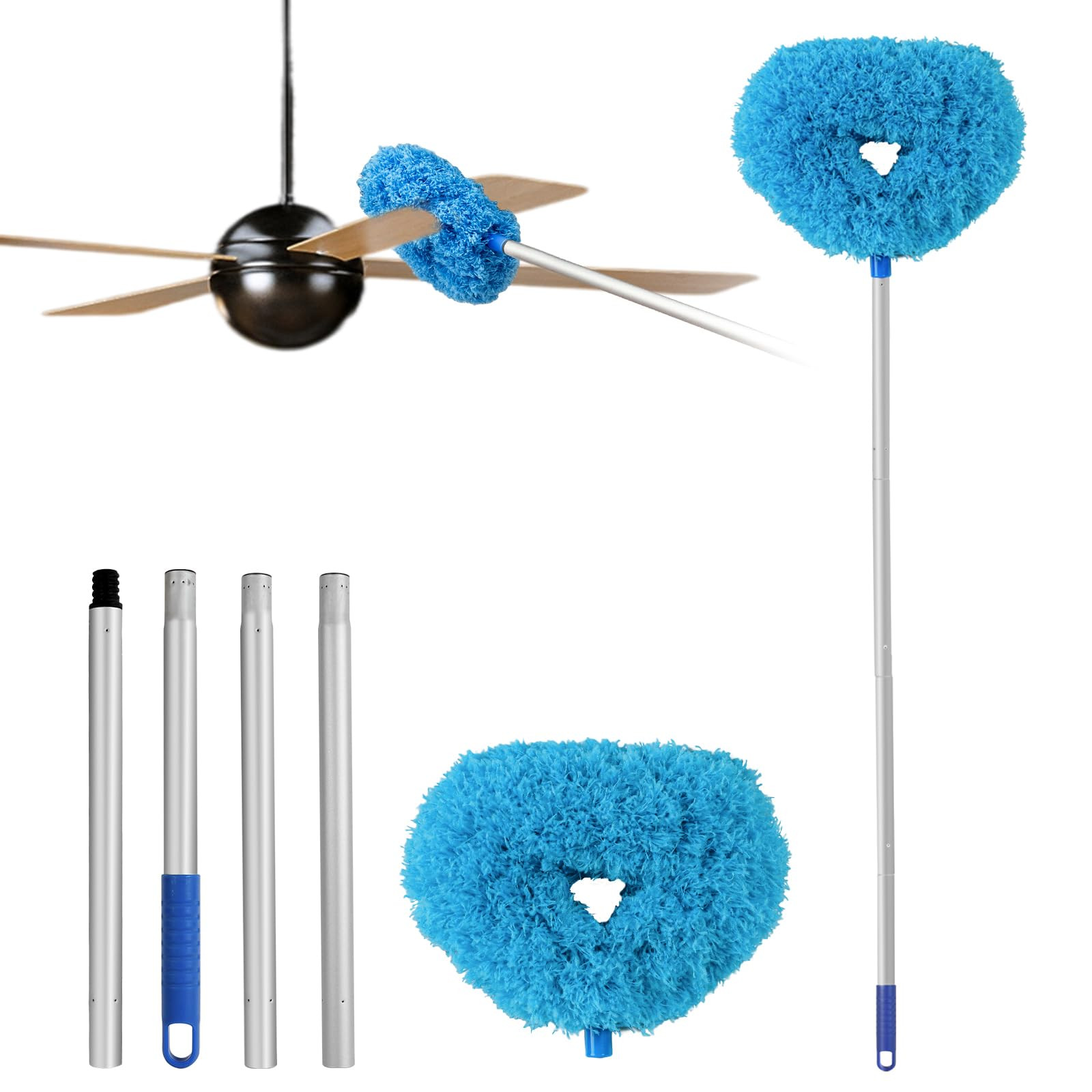 Ceiling Fan Cleaner Duster Reusable Microfiber Ceiling Fan Blade Cleaner Removable Duster with Ex... | Amazon (US)