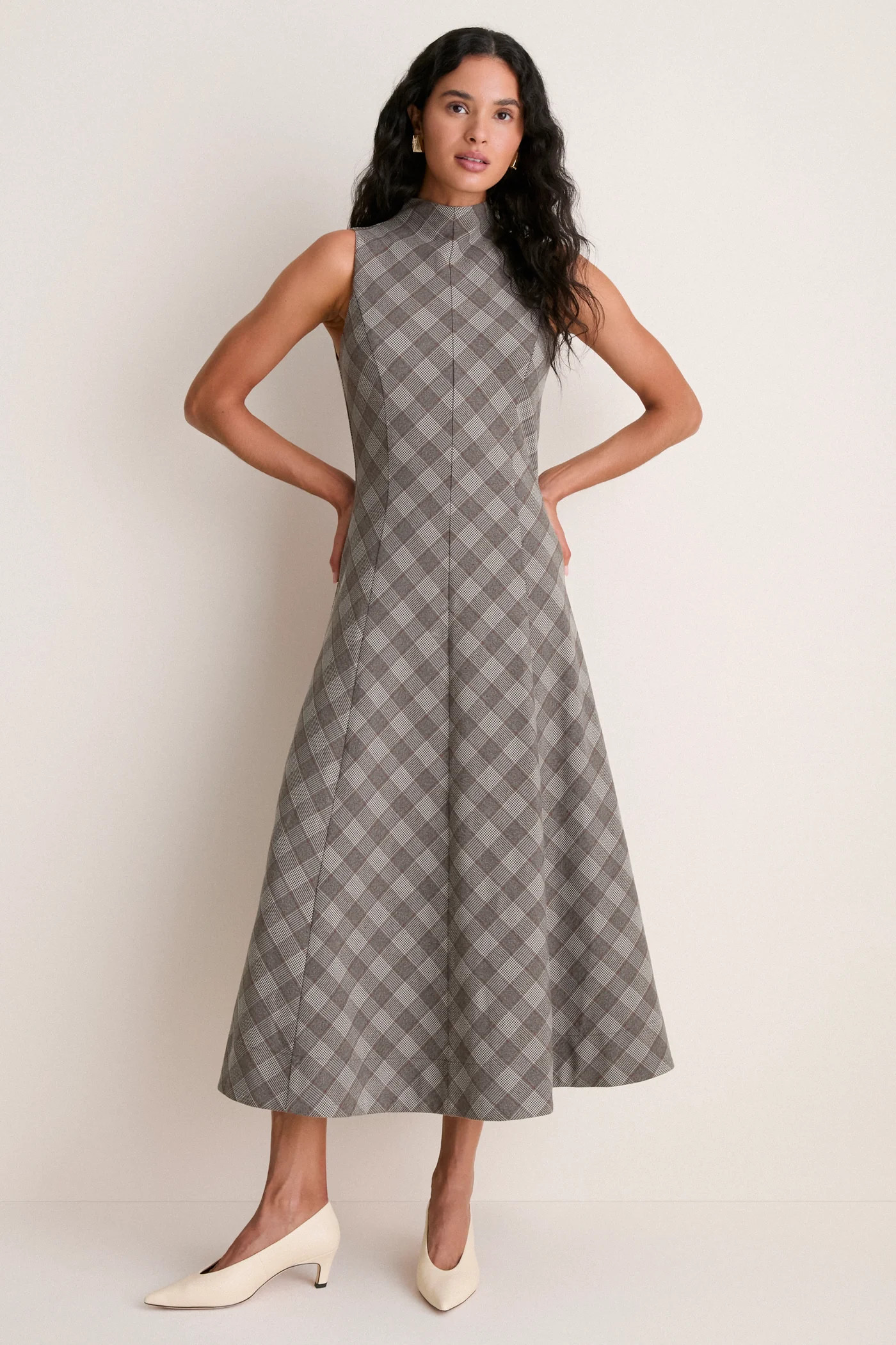 Glen Plaid Mock Neck Lockwood Dress | Tuckernuck (US)