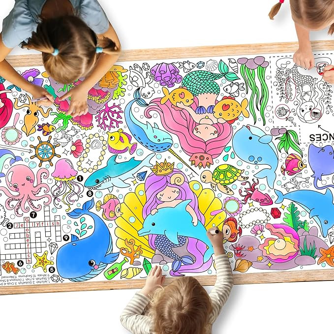 Gatherfun Mermaid Party Giant Coloring Poster - 31.5X 72 Inches - Versatile Classroom Wall Décor... | Amazon (US)