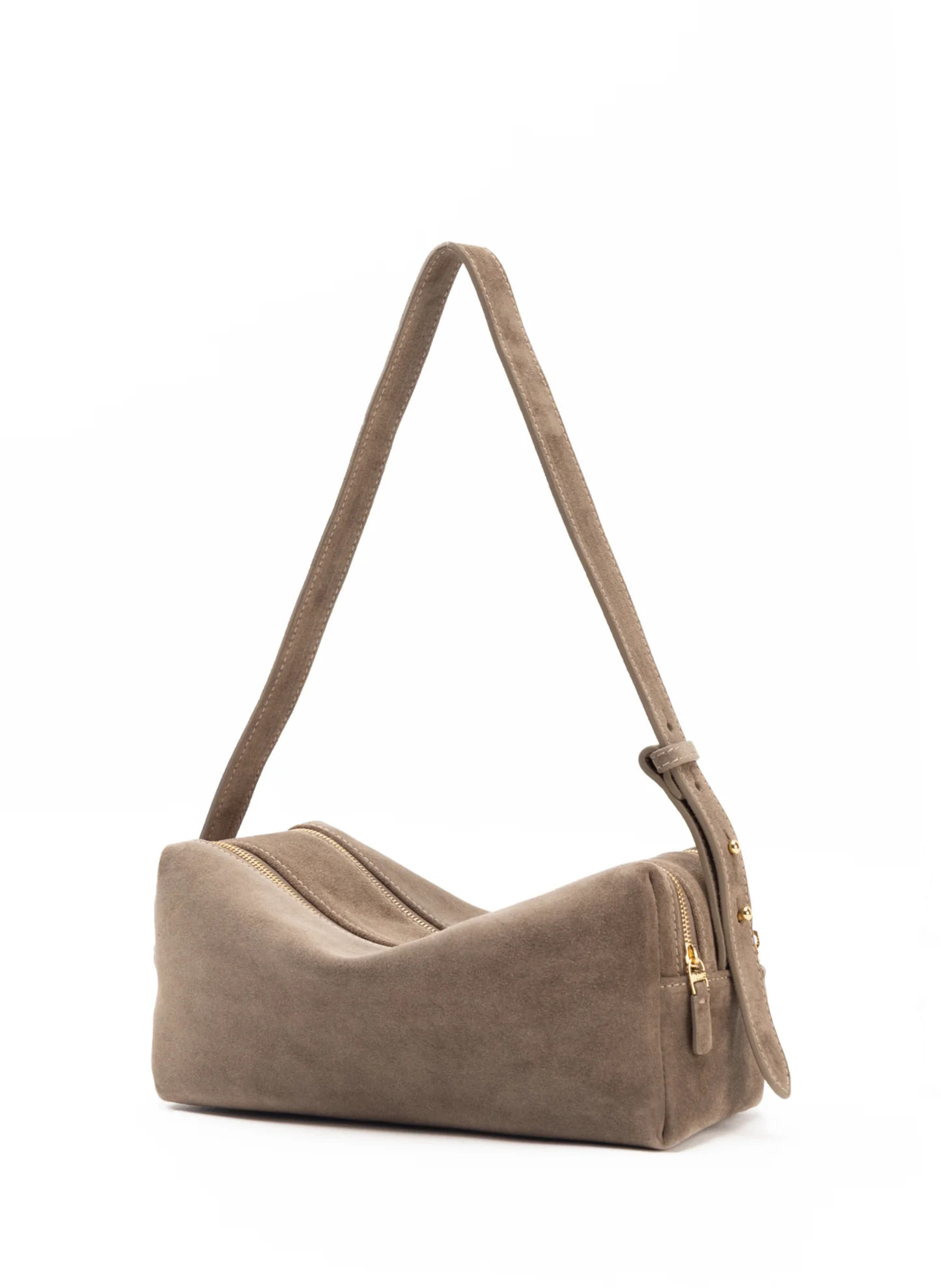 Trousse Suede Taupe - Suede Handbags for Women - Elleme | Elleme