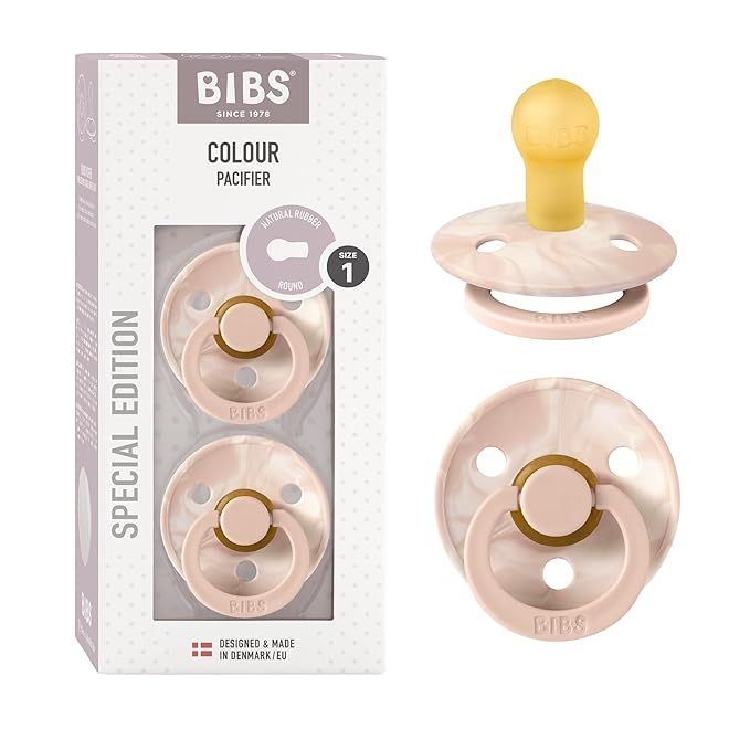 BIBS Tie-Dye Baby Pacifier | BPA-Free Natural Rubber Baby Pacifier | Made in Denmark | Blush/Ivor... | Amazon (US)
