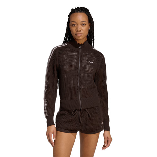adidas Womens adidas Originals Knitted Crochet Firebird Track Top - Womens Aurora Coffee Size S | Foot Locker (US)