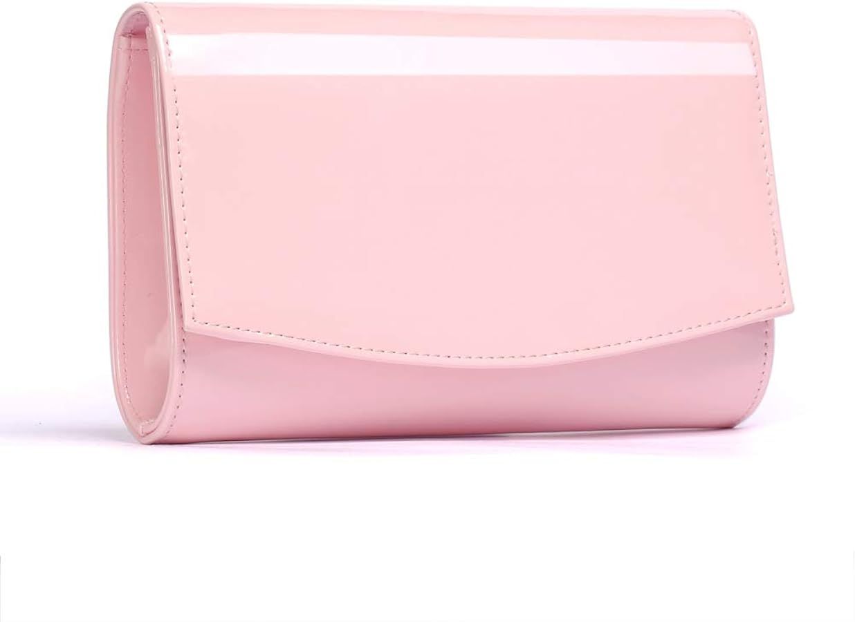 WALLYN'S Women Patent Leather Wallets Fashion Clutch Purses, Evening Bag Handbag Solid Color | Amazon (US)