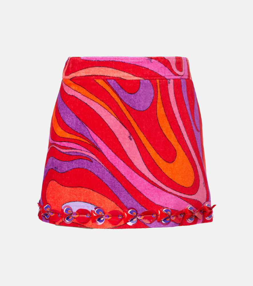 Pucci Marmo embellished cotton terry miniskirt | Mytheresa (US/CA)