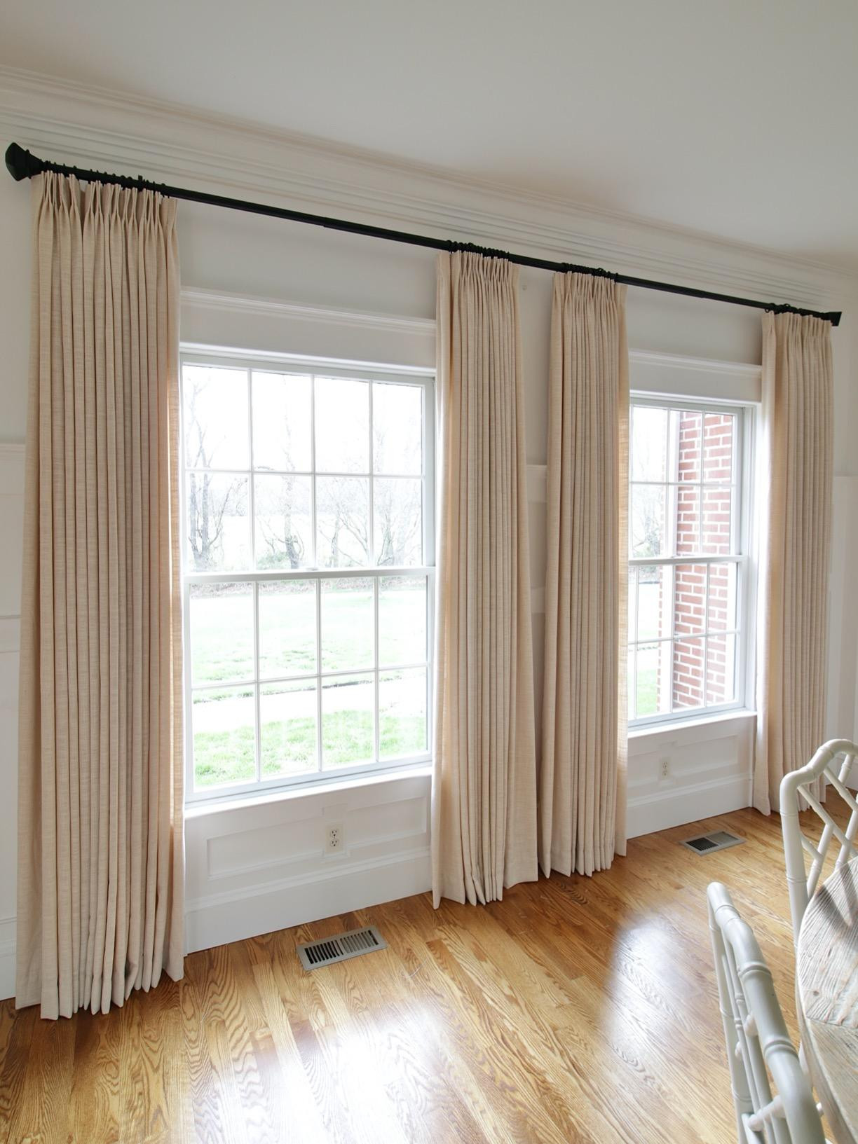 TWOPAGES 52 W x 108 L inch Pinch Pleated Light Filtering Curtain Linen Textured Unlined Drapes fo... | Amazon (US)